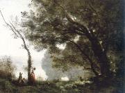 Jean Baptiste Camille  Corot souvenir de mortefontaine Sweden oil painting artist